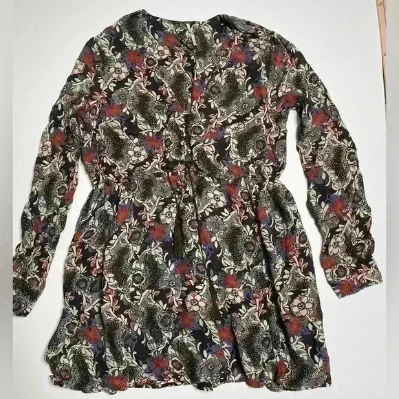 Free People Stealing Fire Printed Mini Dress Boho Bohemian Tassel Medium - Picture 3 of 10